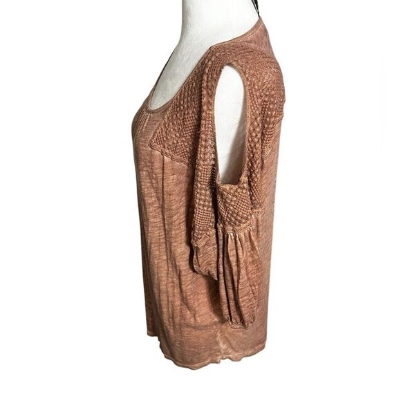 XCVI Rust Colored Blouse cut out shoulder burn out style medium oversized - Picture 8 of 15